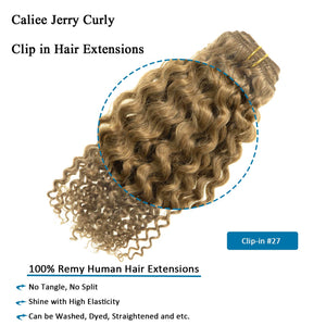 Honey Blonde Curly #27 Clip Human Hair Extension