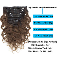 Load image into Gallery viewer, Dominique Natural Wave #1B/4 Curly Clip Human Hair Extension
