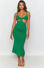 Load image into Gallery viewer, Green Sweetheart Cut Out Sleeveless Maxi Dress