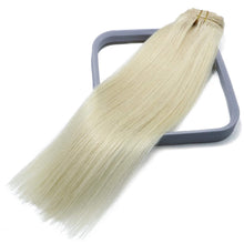 Load image into Gallery viewer, Platinum Blonde Straight Human Hair Clip-in Hair Extensions
