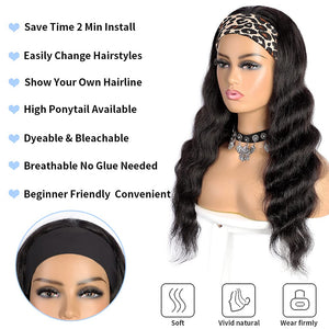 Destiny 18 - 24 Inches Human Hair Body Wave Headband Wig