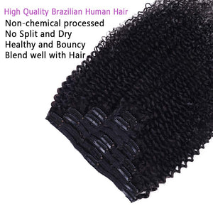 Zuri 14 - 24" Kinky Curly Clip Ins Full Head Human Hair Extensions
