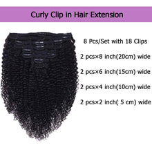 Load image into Gallery viewer, Zuri Curly Human Hair 14 - 24&quot; Clip-in Extensions