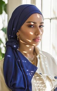 Turban Scarf Royal Blue Long Hair Scarf Hijab Shawl