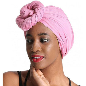 Turban Scarf Pink Long Hair Scarf Hijab Shawl