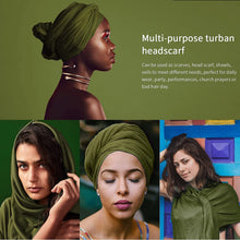 Load image into Gallery viewer, Turban Scarf Army Green Long Hair Scarf Hijab Shawl