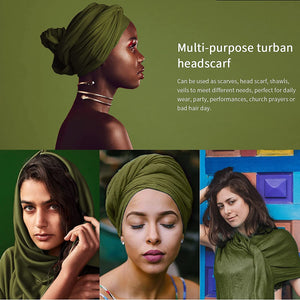 Turban Scarf Army Green Long Hair Scarf Hijab Shawl
