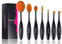 Load image into Gallery viewer, Complete Versatile 7 PCs Black Oval Toothbrush Makeup Brush Set