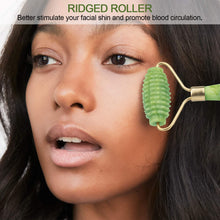 Load image into Gallery viewer, Green Jade Gua Sha Facial Roller Massaging Tool Set