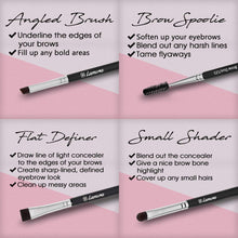 Load image into Gallery viewer, Three Piece Professional High-Quality Synthetic Vegan Eyebrow Brush Set