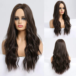 Stella Chestnut Brown Long Wavy Synthetic Wig