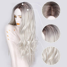 Load image into Gallery viewer, Platinum Blonde Middle Part Wavy Synthetic Wig
