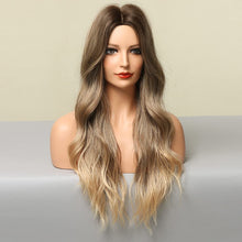 Load image into Gallery viewer, Ava Blonde Highlights Long Wavy Synthetic Wig