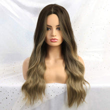 Load image into Gallery viewer, Sophie Dark Brown With Highlights Ombre Wavy Synthetic Wig