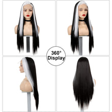 Load image into Gallery viewer, Natural ST-white-black# Breathable Wavy Lace Front Wig