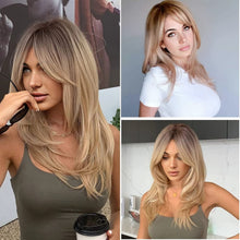 Load image into Gallery viewer, Jenny Blonde Ombre Layered Wavey Lace Front Wig