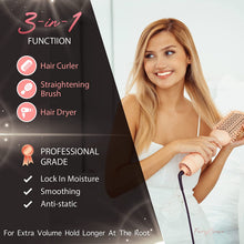 Load image into Gallery viewer, Journi Pink One Step Hair Blow Dryer Brush with Hair Clips