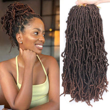 Load image into Gallery viewer, Maya T30 Light Auburn Curly Faux Locs Crochet Synthetic Hair