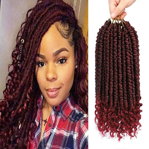 Burgundy 12-16 Inches Spring Twist Crochet Senegalese Twist Synthetic Extension
