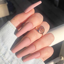 Load image into Gallery viewer, Nude Coffin Shape Matte Pink Extra Long Press On Nails
