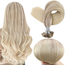 Load image into Gallery viewer, Winter Blonde Balayage 16-22 Inches Human Hair U Tip Extensions