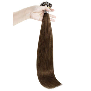 Dark Brown Silky Human Hair 14-22 Inches U Tip Extension