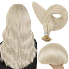 Load image into Gallery viewer, Silver &amp; White Remy Human Hair 14-22 Inches U Tip Extension