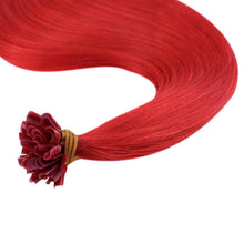 Load image into Gallery viewer, Red Silky Human Hair U Tip Extension