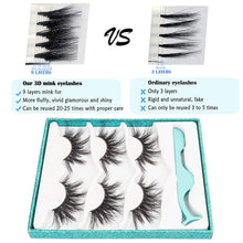 Load image into Gallery viewer, Mink Lashes B 3 Styles-Middle 2 Hand Made Strips Fake Eyelashes Fluffy Real Eyelashes