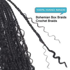 Kiara Goddess Box Braids Crochet with Curly Ends Hair Extension