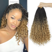 Load image into Gallery viewer, Gabrielle T1B/27 Goddess Box Braids Crochet with Curly Ends Hair Extension