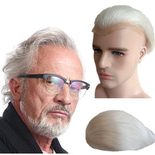 Load image into Gallery viewer, Buiness Man Grey &amp; White 10&quot;x8&quot; Stright Virgin Human Hair Toupee