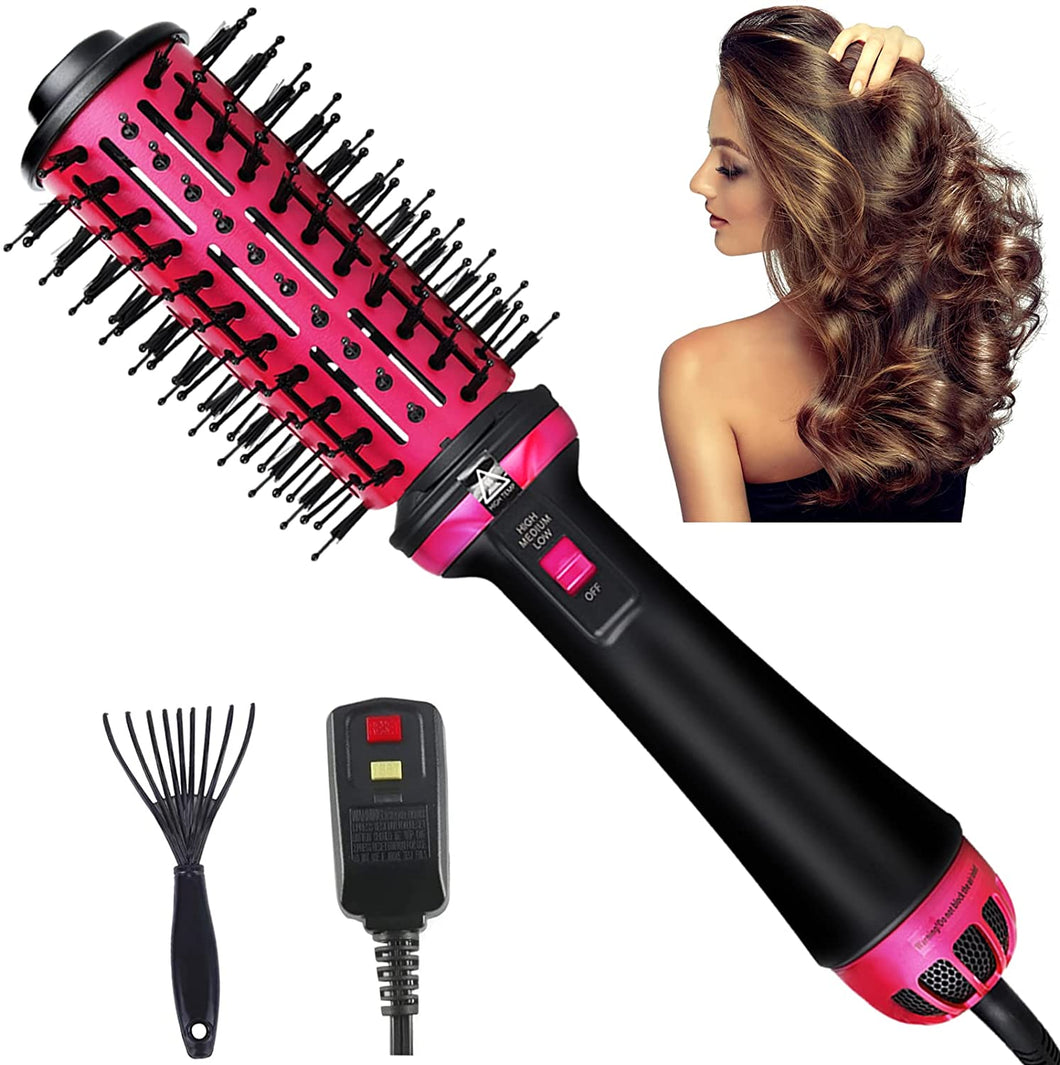Prima Pink Round Hair Straightening and Curling Dryer Brush