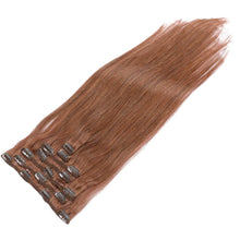 Load image into Gallery viewer, Kira Auburn Brown Silky Straight Human Hair Clip-In Extensions