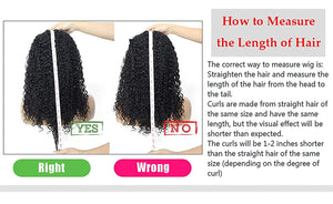 Nia 10 - 28 inches Kinky Curly 10A Grade Deep Wave Human Hair Headband Wig