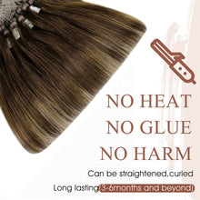 Load image into Gallery viewer, Holly #4/18 Blonde Highlights Human Hair Micro Link Hair Extensions