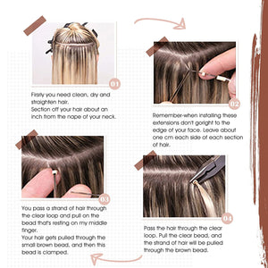 Alison Dark Brown Human Hair Micro Link Hair Extensions