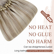 Load image into Gallery viewer, Platinum &amp; Blonde Highlights #17/23 Human Hair Micro Link Hair Extensions