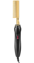 Load image into Gallery viewer, Brompton Gold Electric Hot Comb Hair Straightener