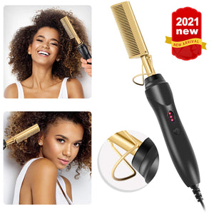 Brompton Gold Electric Hot Comb Hair Straightener