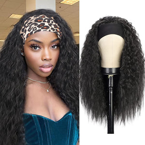 Tiana Dark Brown 20 Inches Pure Human Hair Curly Headband Wig