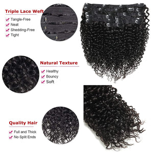 Simone 10-24 Inches Loose Jerry Curl 10 PCs Curly Clip-in Human Hair Extension