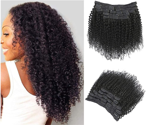 Simone 10-24 Inches 10 PCs Curly Clip-in Human Hair Extension