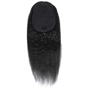 Selena 10-18 Inches Black Kinky Straight Ponytail Human Hair Extension