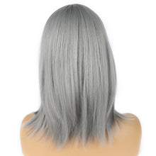 Load image into Gallery viewer, Grey Shoulder Length Synthetic Bang Wig