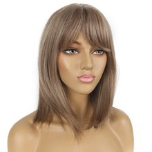 Load image into Gallery viewer, Cassie Light Brown Shoulder Length Synthetic Bang Wig