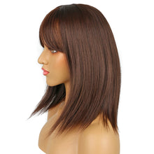 Load image into Gallery viewer, Christina Dark Brown Straight Synthetic Bang Wig