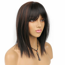 Load image into Gallery viewer, Candice Brown &amp; Black Highlights Synthetic Bang Wig