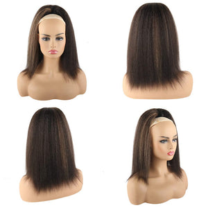 Tanya Black mixed Brown Yaki Straight Synthetic Hair Clip-In Ponytail