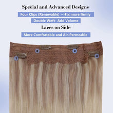 Load image into Gallery viewer, Alice Beach Blonde Ombre Human Hair Double Weft Halo Extensions